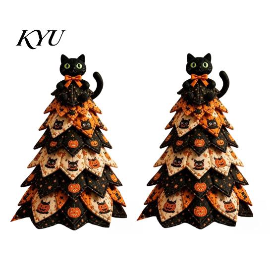 Complete Sewing Material Package DIY Quilted Fabric Christmas Tree Craft Kit, Vintage Patchwork Handmade Gift for Teachers Friends Xmas Set, Tabletop