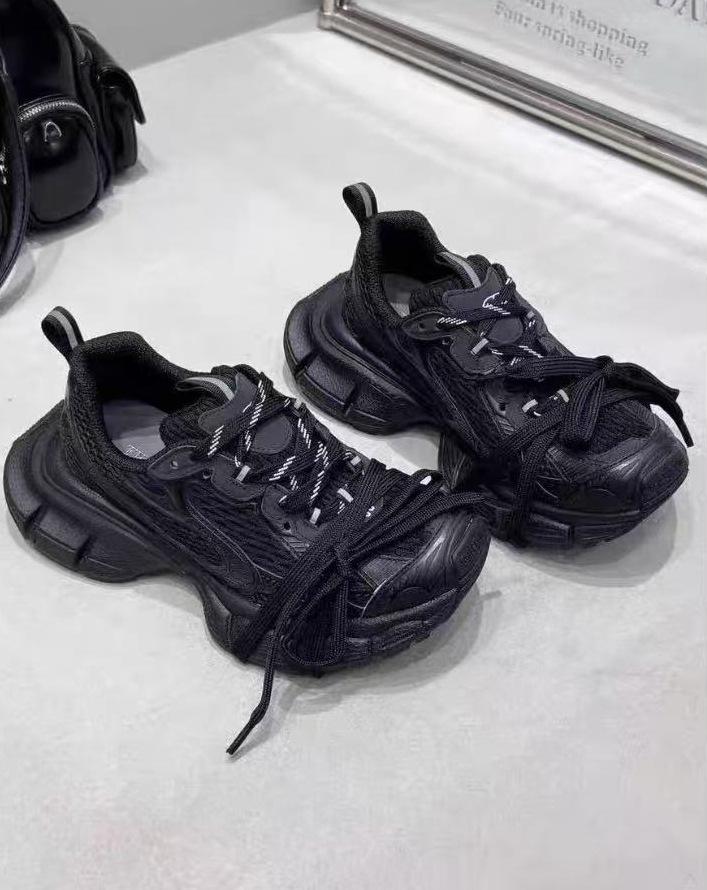 Европейская станция Кожаные папины кроссовки Повседневные спортивные 2025 Новая мода Сетчатые дышащие Платформа Повседневные спортивные кроссовки