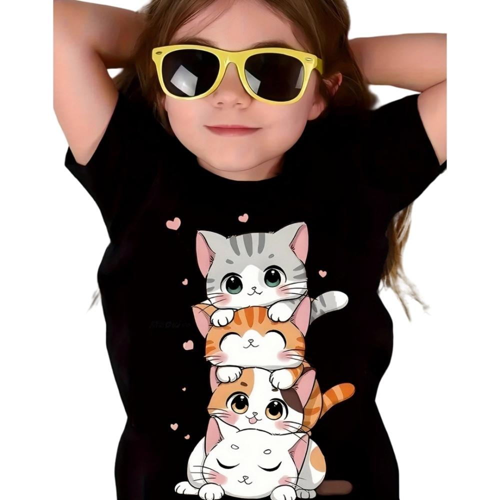 Summer T-Shirts for Women's Fashion Capybara Clothes Women Clothes Cute Cat Printed Tees Top Women T-Shirt
