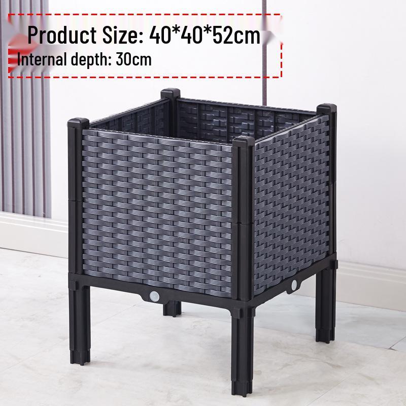 Large Plastic Flower and Vegetable Planting Box for Balcony, Courtyard, or Rooftop Gardens