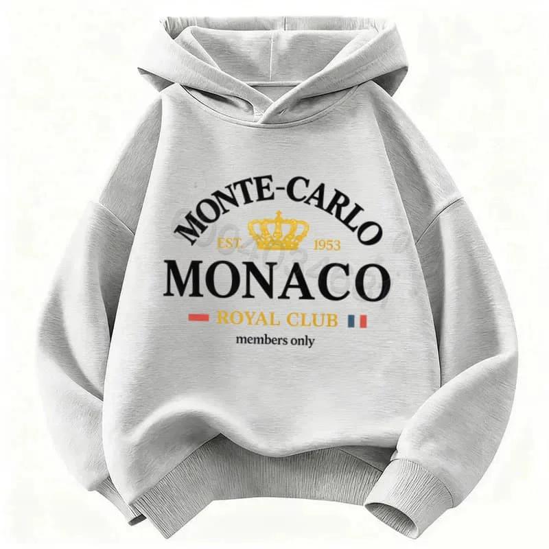 Trendy kids hoodie with classic royal club retro text graphic, lightweight breathable fabric for school, daily activities and family trips all year.