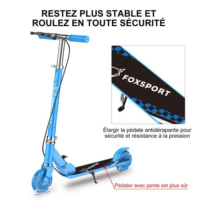 Детский самокат - FOXSPORT - Складной - Ножной тормоз - Нагрузка 100 кг - Синий