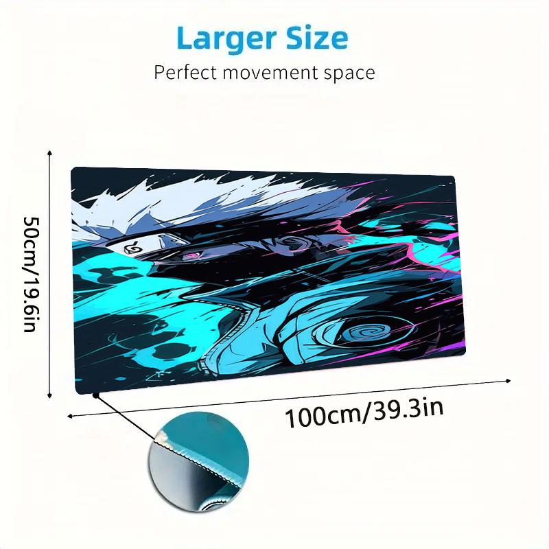 Naruto Kakashi Mouse Pad, Large Gaming Desk Mat, Non-slip XXL Mousepad for Laptop & Tablet, Mini PC Playmat with Stitched Edges