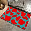 Macaron Color Cow Spot Allover Floor Mat Bedroom Carpet, Bathroom Foot Mat, Doormat, Non-Slip Absorbent Multi-Use