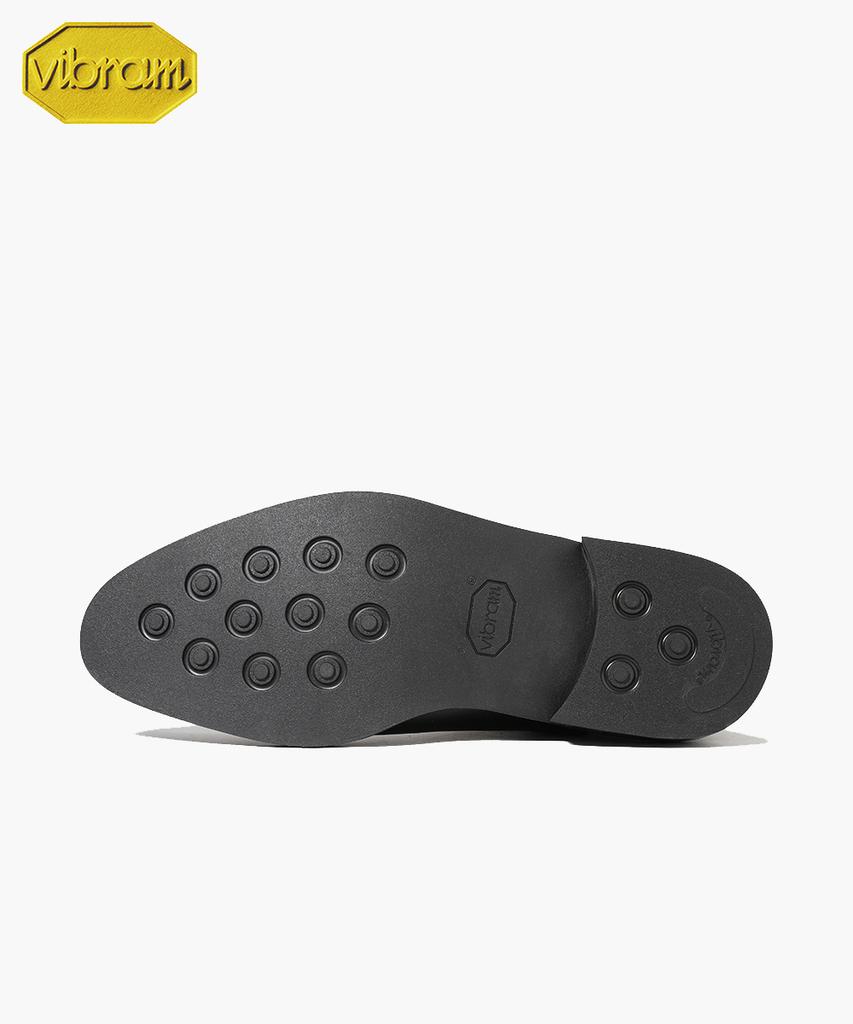 Firenze Atelier [Vibram] Slim Round Toe Standard Rubber Sole Zipper Boots 9430-Z [Black Fg]