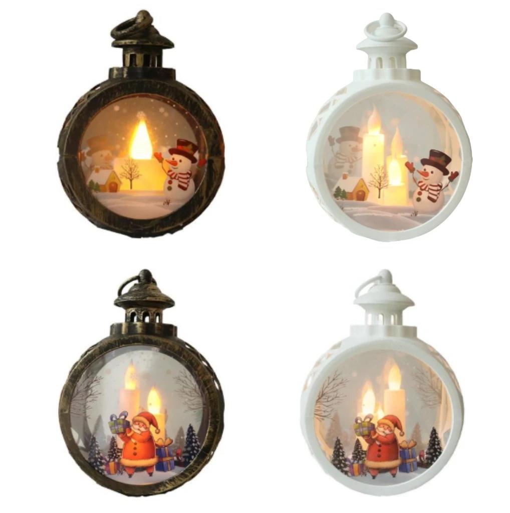 1PC Christmas Lights Christmas Decorative Lamp Fixtures Vintage Christmas Lantern: Flameless Candle Lights For Festive Decor