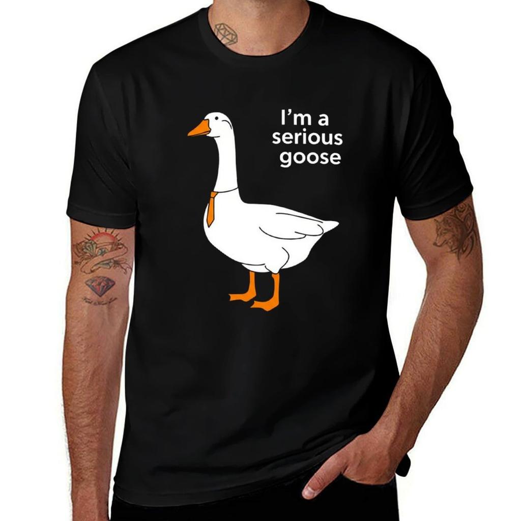 Im A Serious Goose Funny Bird Tshirt Cute Goose With Tie Pun Tee Tshirt Clothing Anime Shirt Oversized T Shirt Unisex
