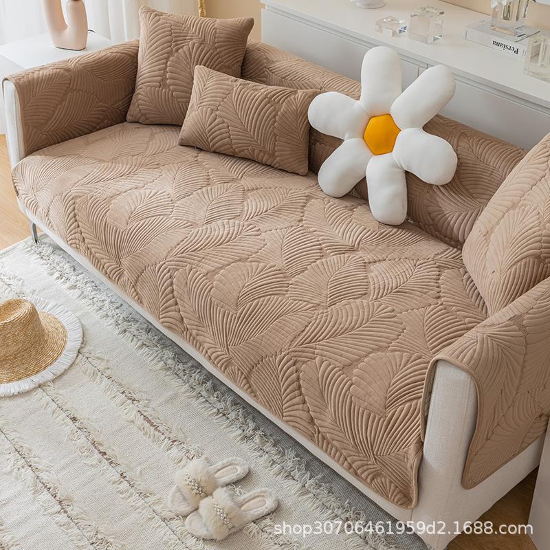 Nordic Simple Pure Cotton Sofa Cushion, Universal Cushion For All Seasons, Non-Slip, High-End Sofa Cover, Towel Cover Cloth, Seat Cushion For Winter