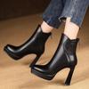Женские ботильоны на высоком каблуке с острым носком, зимняя мода, туфли челси, женские трендовые зимние ботинки 2024 года, туфли-лодочки, сексуальные женские туфли Zapatos