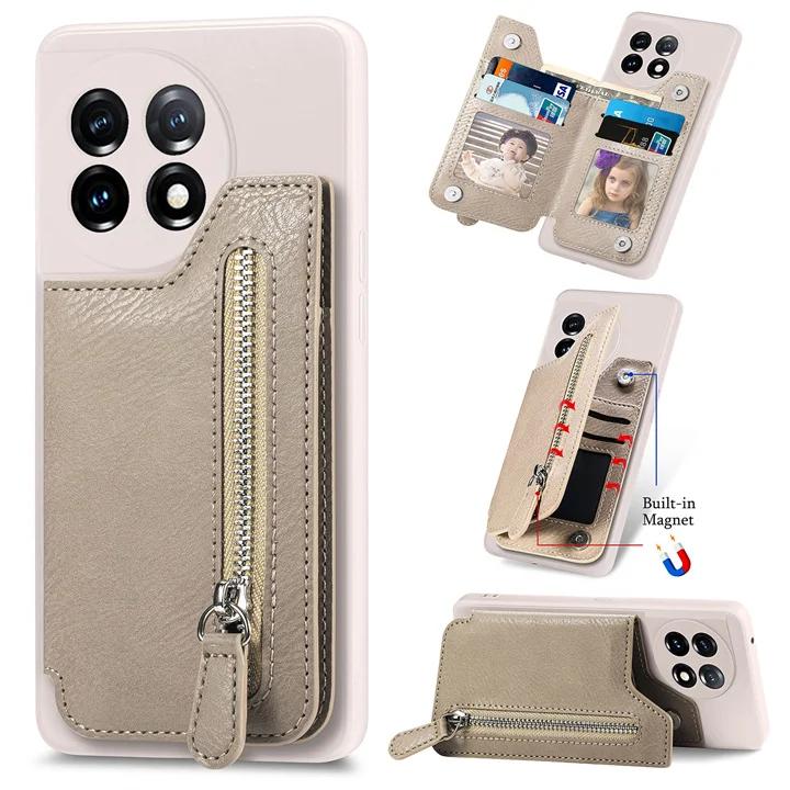 Для Oneplus 11 5G кожаный чехол-кошелек на молнии OnePlus ACE 2V 2 V Роскошный чехол One Plus 11R 10T 10R 9RT 9T 10 Pro 8T Задний чехол