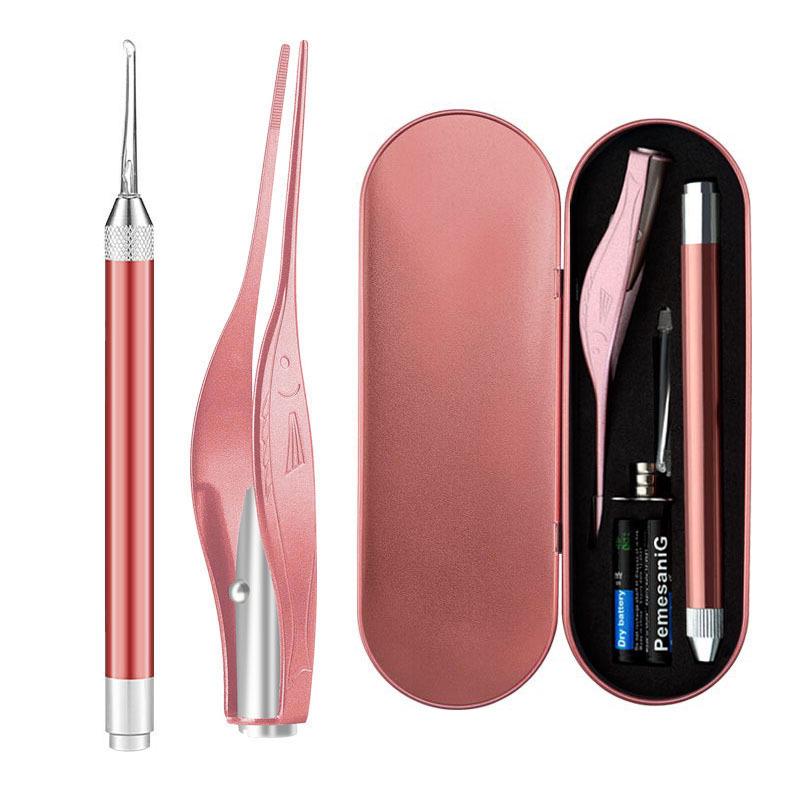 Перезаряжаемый набор светящихся ушных ложек для детей: Ухочистка и назальный зажим с подсветкой