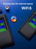 5G Dual-Band Portable WiFi 6 Router with 4400mAh Long Battery and Color Screen, SIM Card Compatible