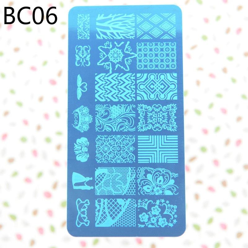 Мода для ногтей 12x6см Новые 10 дизайнов Цветок/Рождество Сделай сам Полировка Штамповка Штампы для ногтей Шаблоны Нейл-арт
