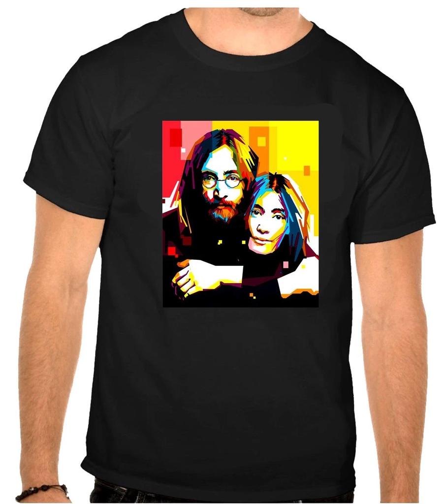 John Lennon Yoko Ono Rock Music Logo schwarz T-Shirt