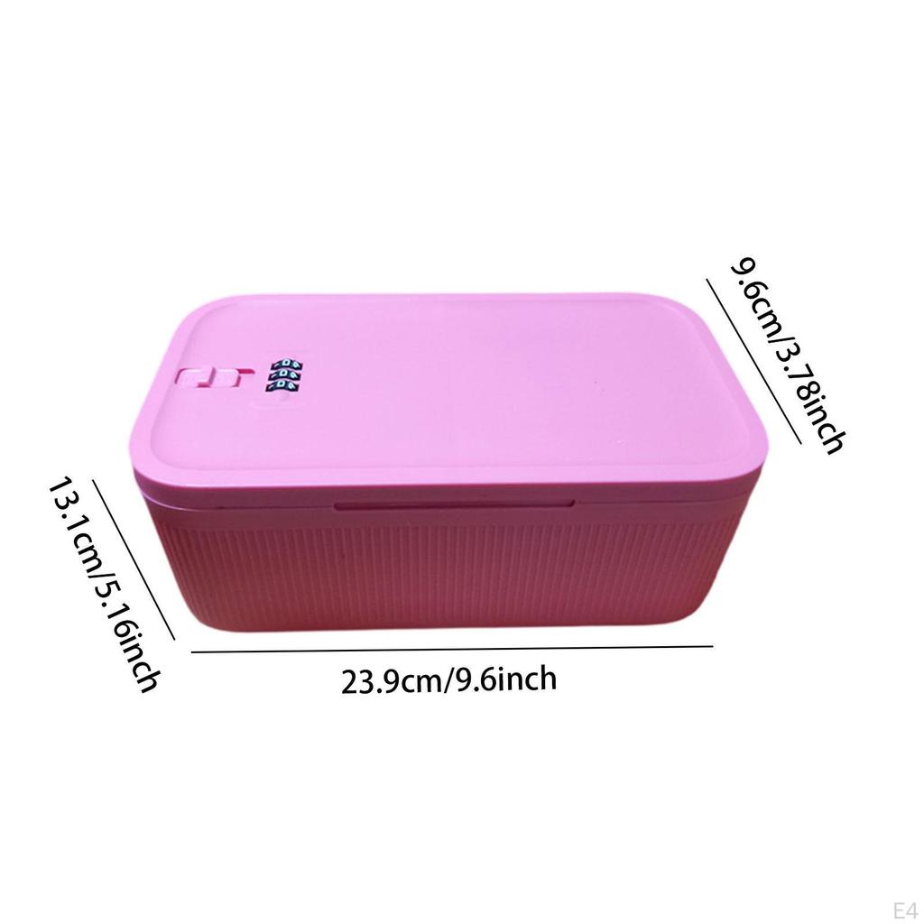 Lockable Storage Box Phone Lock Modern Organizer Locker Locking Container for Dorm Table