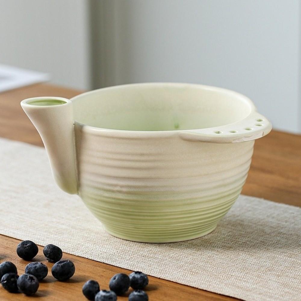 Integrated Drainage Hole Ceramic Berry Washer Self-Rotating Fruit Cleaner Easy To Clean
