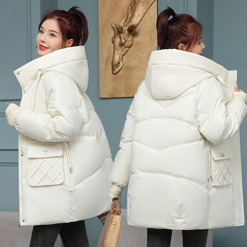 Thick and Warm Women's Hooded Down Cotton Coat - Long Length and Fashionable Winter Jacket