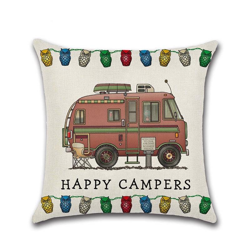 Декоративная наволочка на подушку-плед для дивана Happy Campers, идеально подходящая для домашнего декора