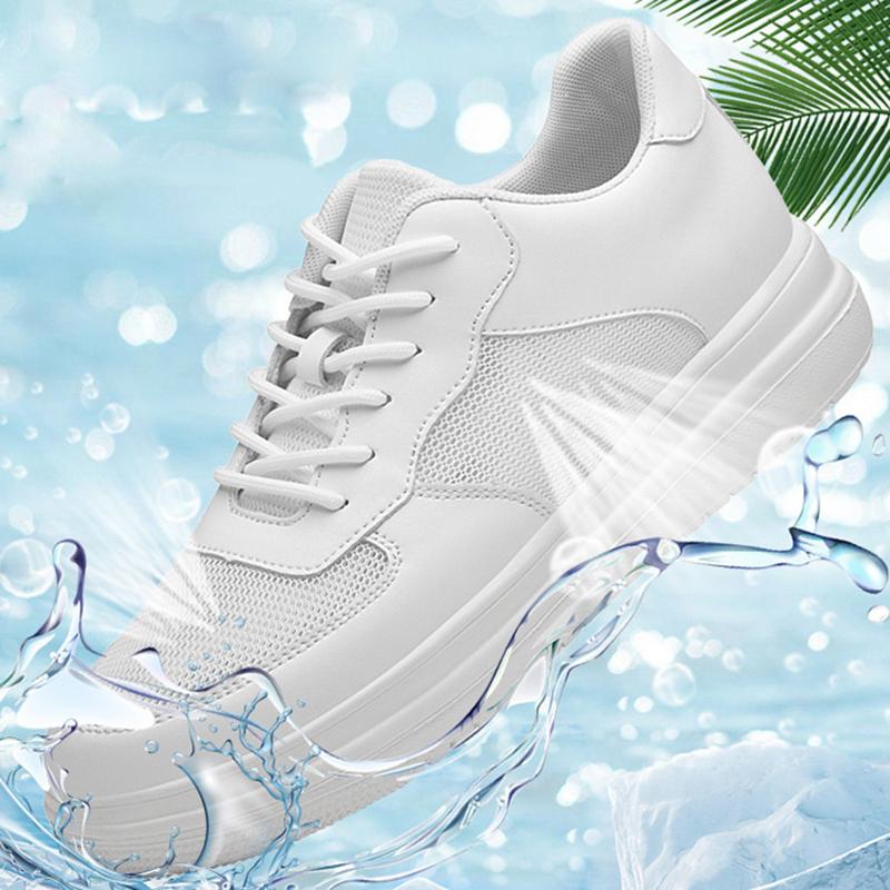 Men Leather Heightening Elevator Shoes Breathable Mesh Height Increase Thick Sole Shoes Man Height Insole 6/8/10CM Men Sneakers