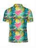 Men'S Short-Sleeve Polo Shirt with Flat Digital Print Pattern - No Texture