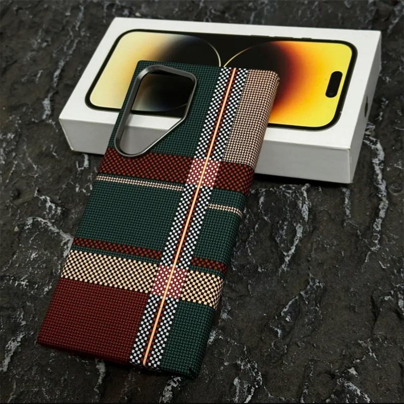 Роскошный чехол из углеродного волокна с беспроводной зарядкой Magsafe для Samsung Galaxy S25 S23 S24 S22Ultra Plus, твердый чехол из сплава с защитой объектива