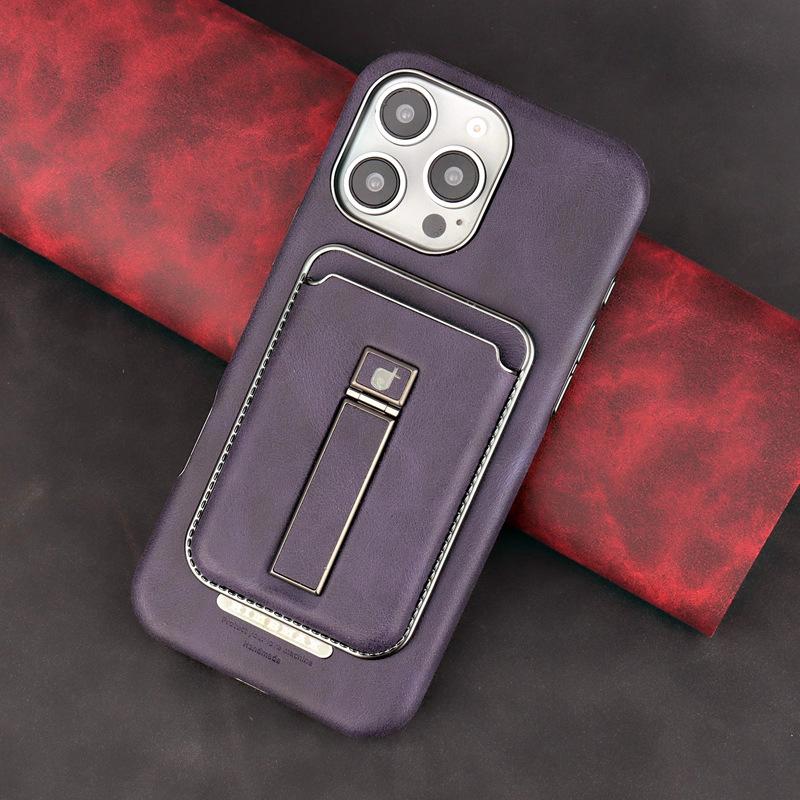 Подходит для чехла для телефона Apple 15promax Подставка Карта Магнитное притяжение IPhone16 Гальванизированный 14 Полное покрытие 13 Кожаный чехол 12