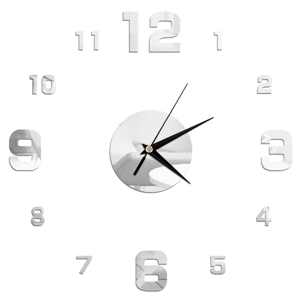 27inch Nordic Wall Clock Dining Restaurant Cafe Decorative Wall Mirror Sticker Acrylic Face Silent Clocks Living Room Decoration