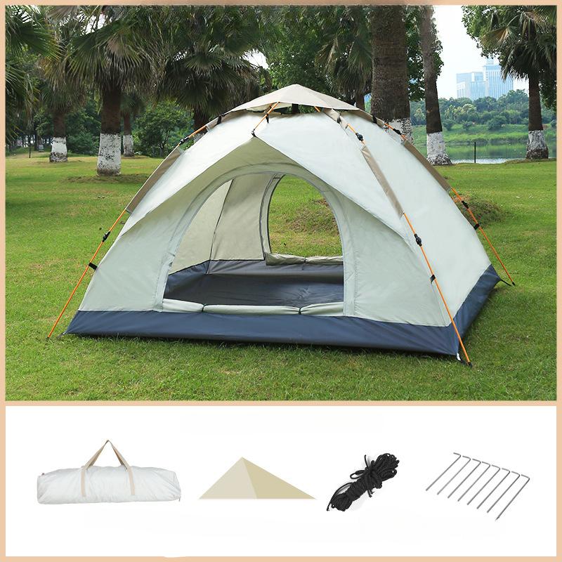 Tent Outdoor Camping Beach Full Set Portable Folding Automatic Quickly Open Camping Silver Glue Sun Protection Rain Proof