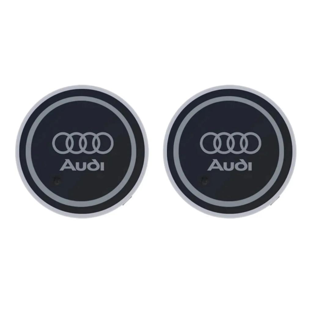 G2Luminous Car Coaster Water Cup Holder Pad Anti-slip Mat for qq1 Sline A1 A3 A4 A5 A6 A7 A8 Q2 Q3 Q5 Q7 Q8 TT S1 S3 RS5 RS6 RS7
