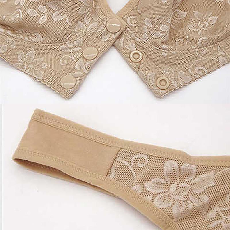 Беспроводные хлопковые бюстгальтеры для женщин нижнее белье спереди закрытый бюстгальтер повседневное удобное нижнее белье большой бюст вышивка повседневный легкий открытый пуговица спереди