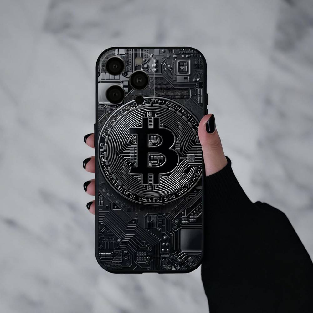 Крутой Арт Биткоин Цифровой Чехол Для Телефона Для iPhone 17pro, 16,15,14,13,12,11 X XR Plus,Другие Мягкий Черный Чехол