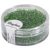 Rocailles, 2 Mm Ø, Transparent, Green, Box 17g