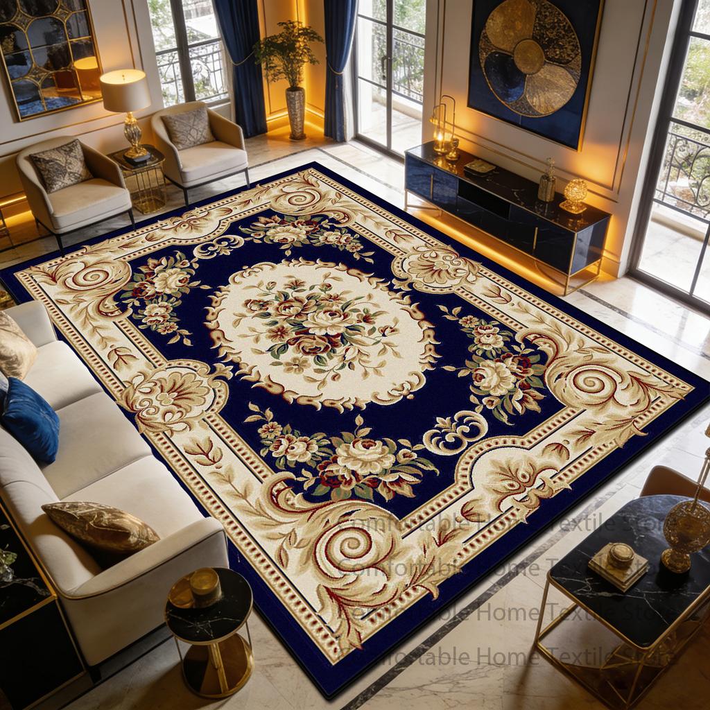 Blue Beige European Fluffy CARPET FOR LIVE ROOM Home Decoration Luxury Antiskid Soft Rug Big Size Washable Short Velvet Foot Mat