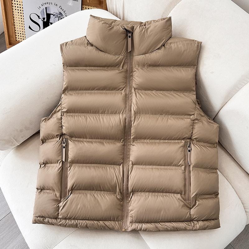 Новая осенне-зимняя женская одежда воротник-стойка без рукавов пуховик из хлопка жилет жилет куртка