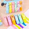 Офисный маркер-хайлайтер 6 шт., скошенный наконечник, милый маркер, мультяшный макарон, косой, с несмываемыми чернилами, для ведения дневника,