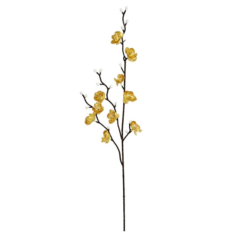 Silk Artificial Flower Plum Blossom Peach Branch Home Room Dining Table Outdoor Garden Wedding Wreath Yard Decor DIY Gifts Props