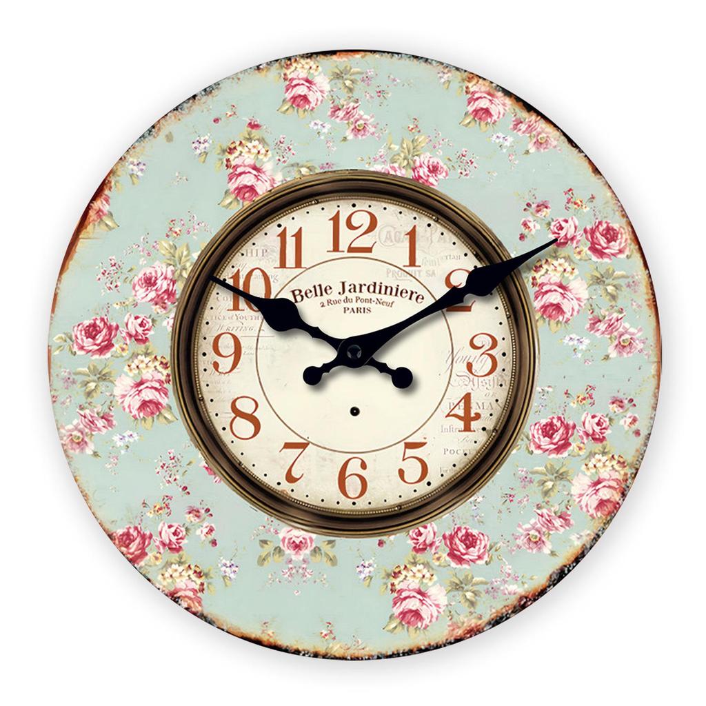 10" Retro Religious Minimalist Wooden Wall Clock MDF Silent Decorative Clock