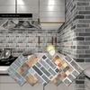 5Pcs Waterproof Kitchen Wall Tile Stickers Vintage Brick Texture Bathroom Decals Self-adhesive Oilproof Wallpaper