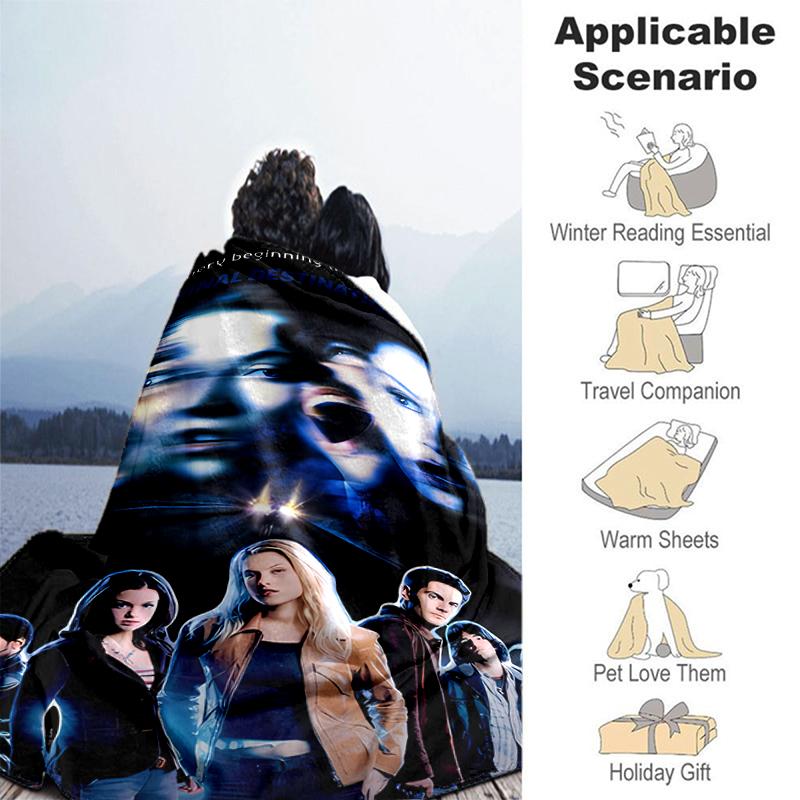 1pc Blanket Final Destination Bloodlines1 Print Design, Lightweight Blanket for Sofa, Bed- Soft &Warm, Gift for All Seasons like Christmas, Halloween