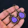Wonderful Charoite Gemstone Handmade Pure Copper Wire Wrapped Earrings Jewelry