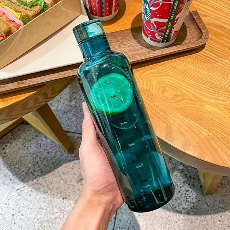 500 мл/16,9 унций прозрачная пластиковая спортивная бутылка для воды маркер времени герметичная чашка для сока молока портативная детская школьная спортивная кружка