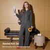 TonLion Women's Shimmer Hoodie and Straight-Leg Pants Tracksuit Set