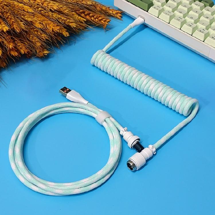 Спиральные кабели для клавиатур Авиационный кабель Type-C на USB A для механических игровых клавиатур Зарядный кабель