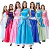 Beauty Princess Dress Pink Blue Cosplay Costume Long Dresses Dress Up Clothing Performance Party Birthday Halloween Christmas Gown Adult Women-