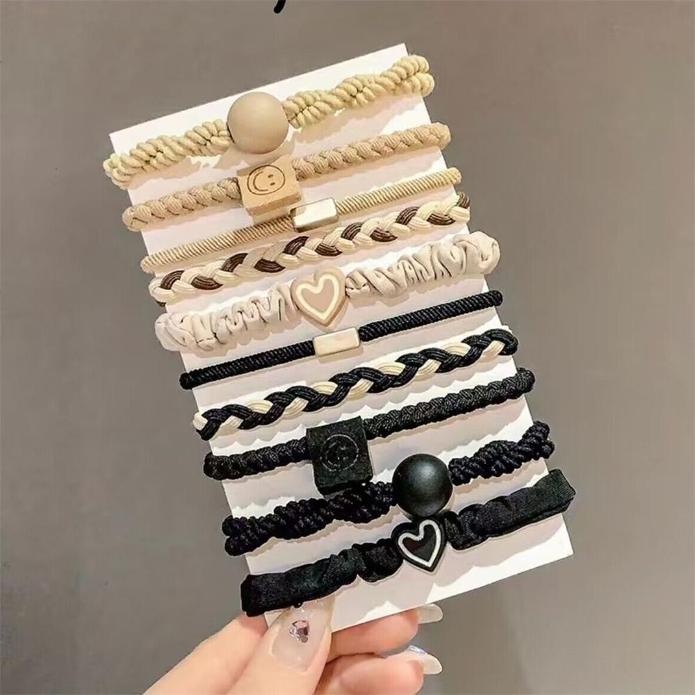 5/10/20 шт. Набор простых резинок для волос, плетеная веревка для волос, декор в виде сердца, резинки-скранчи, эластичные держатели для хвостика, аксессуары для волос для женщин
