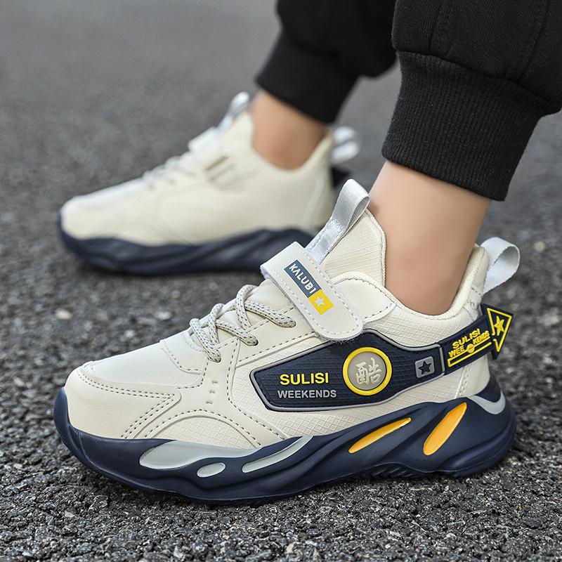 Kids Lightweight Leather Tennis Sports Sneakers Boys Girls Walking Running Casual Shoes for Spring Autumn Winter Child Students