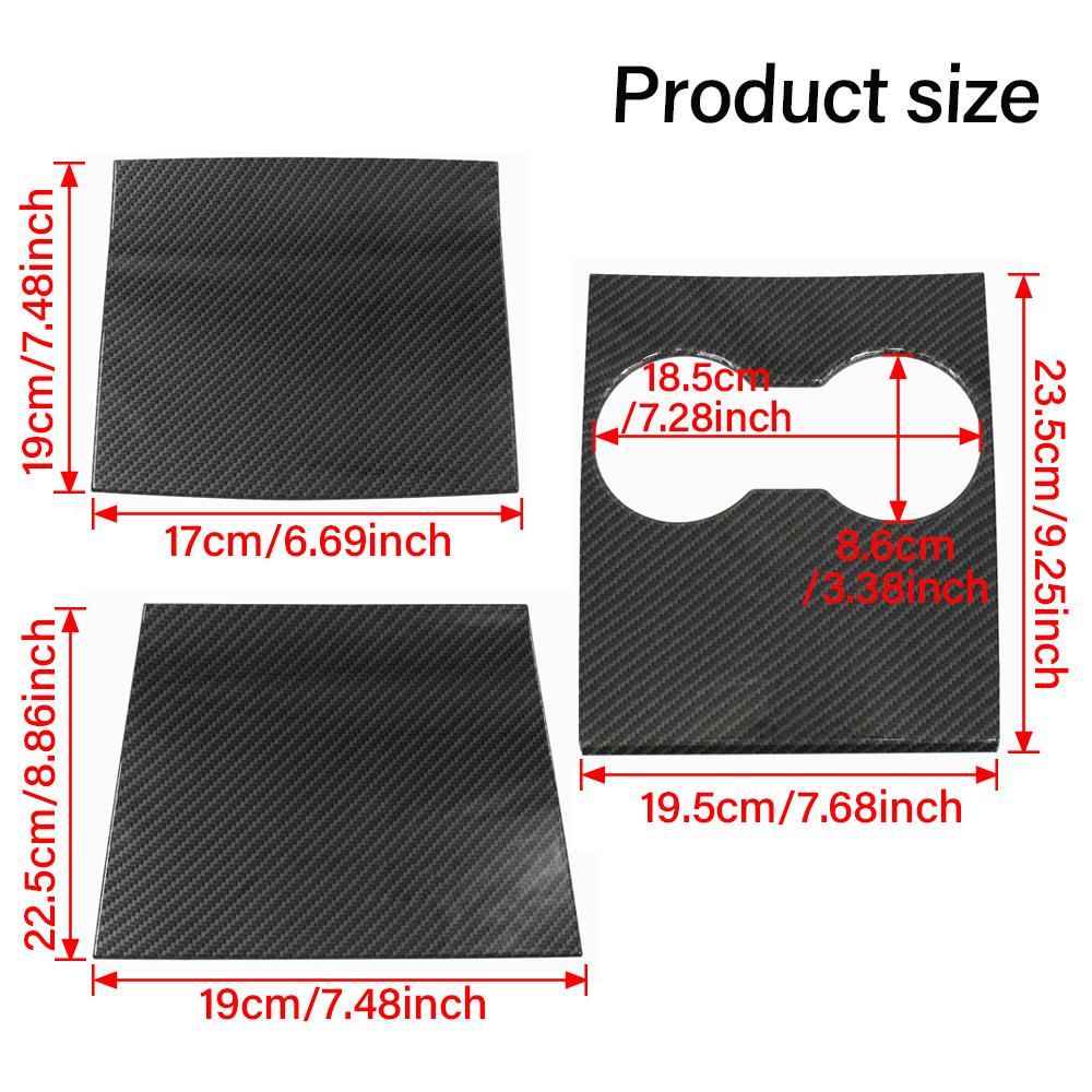 Center Console Protector Cover for Tesla Model 3 Model Y 2017-2020 Center Console ABS Carbon Pattern Panel Car Accessories