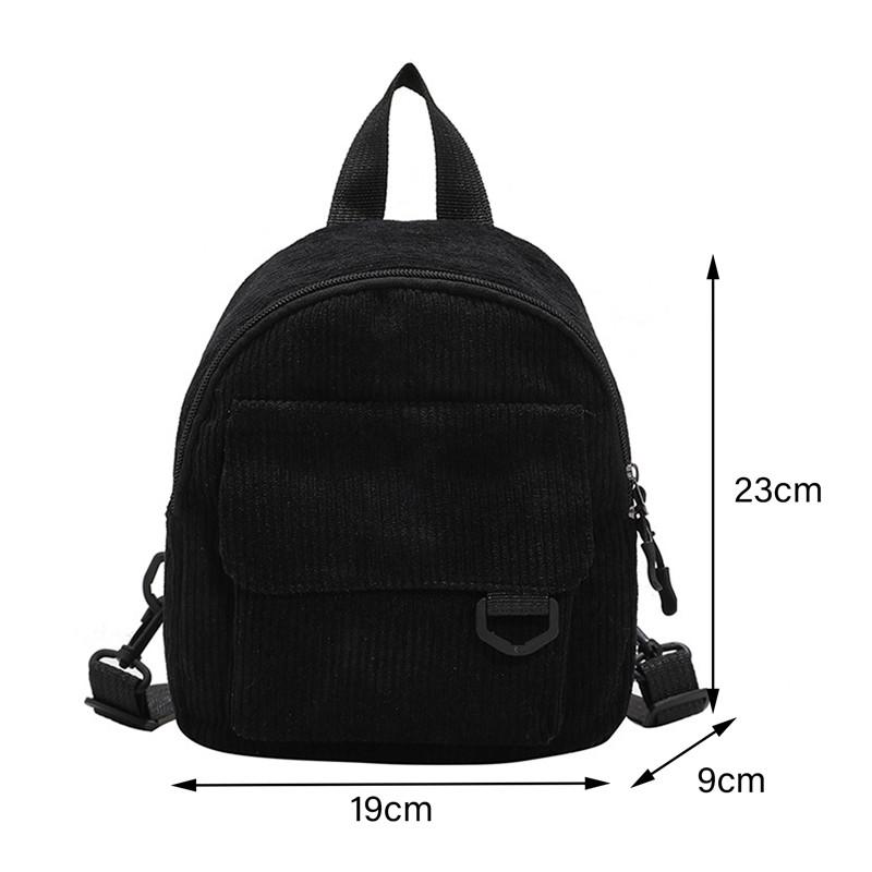 Women Fashion Travel Small Daypacks Lightweight Simple Corduroy Double Shoulder Bag School Backpacks