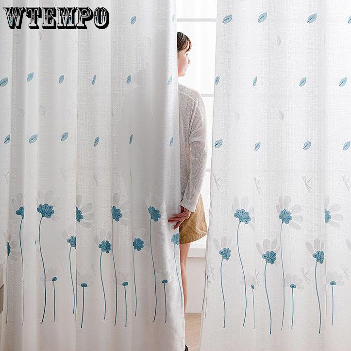 WTEMPO 2 шт. полузатеняющие оконные ширмы для гостиной, спальни, балкона, готовые шторы, дешевые солнцезащитные утолщенные белые марлевые шторы