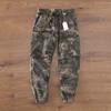 Ретро военный камуфляжный комбинезон мужской Kaji многокарманный свободный маленький прямой леггинсы брюки мужские